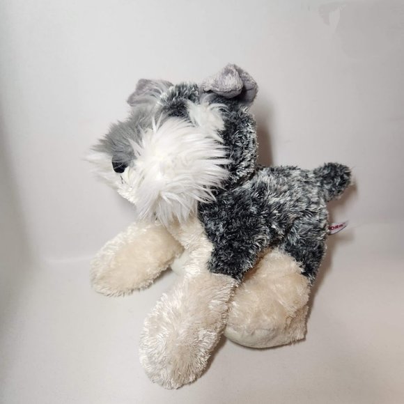 8" Stein Schnauzer Grey Stuffed Animal Dog Plush Puppy Aurora Incredibly soft - Picture 9 of 9